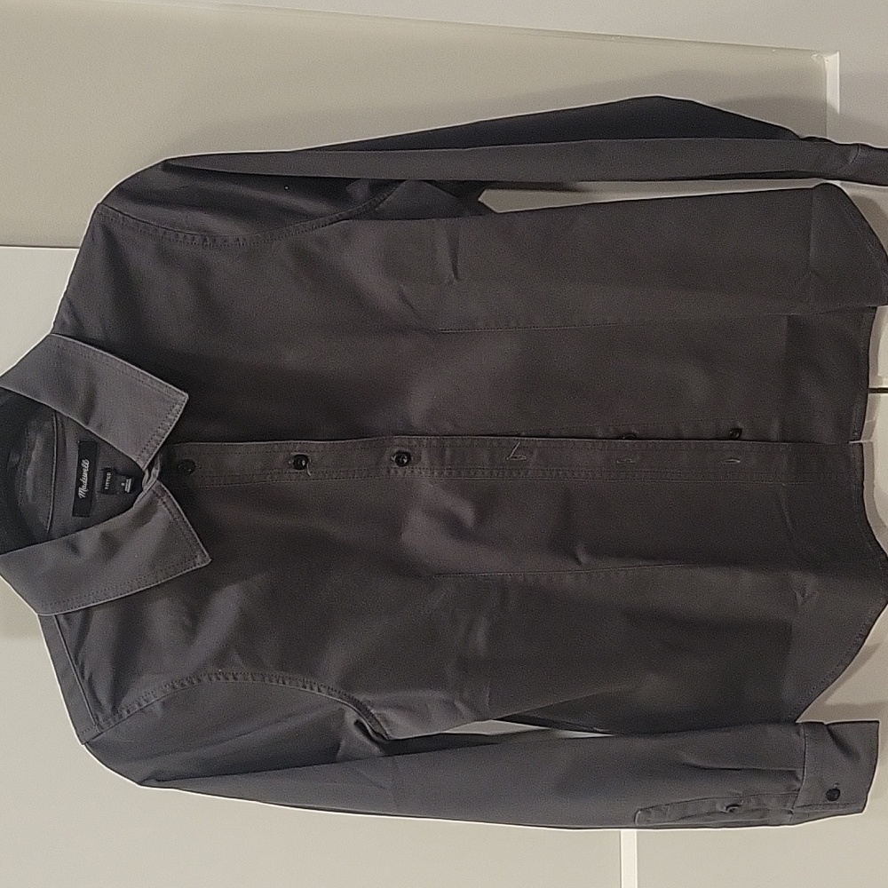 Madewell Heavyweight Deep Gray Shirt sz 8 NWT